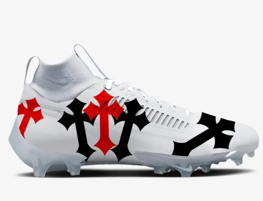 red and white cleats football